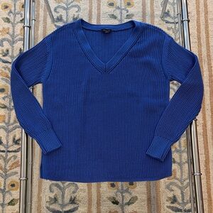 Talbots Vibrant Blue Ribbed Sweater new